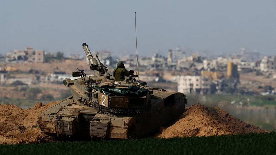 <div class="paragraphs"><p>An Israeli tank manoeuvres along the border with northern Gaza, amid the ongoing conflict between Israel and the Palestinian Islamist group Hamas, in Israel, January 30, 2024. </p></div>