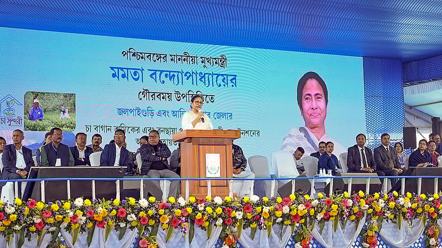<div class="paragraphs"><p>Mamata Banerjee speaks during an event in Siliguri.</p></div>