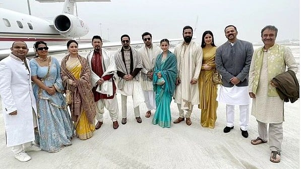 <div class="paragraphs"><p>Ranbir Kapoor, Alia Bhatt, Rajkumar Hirani, Vicky Kaushal, Katrina Kaif, Rohit Shetty, Madhuri Dixit, Ram Nene, Ayushmann Khurrana, all set for Ram temple Inauguration at Ayodhya.&nbsp;</p></div>