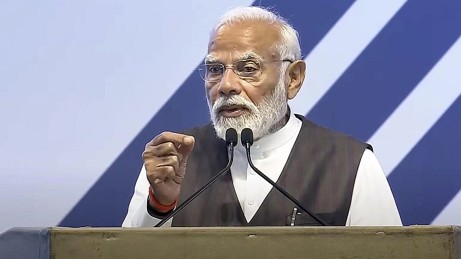 <div class="paragraphs"><p>Prime Minister Narendra Modi addressing the gathering during the inauguration of Boeing India Engineering and Technology Centre (BIETC), in Bengaluru.&nbsp;</p></div>