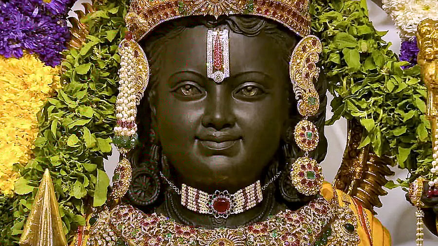 <div class="paragraphs"><p>The new Ram Lalla idol was consecrated at the Ayodhya temple in Ayodhya.</p></div>