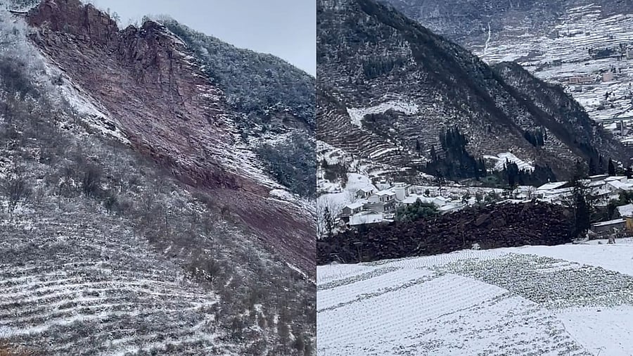 <div class="paragraphs"><p>A view of a landslide in Liangshui Village, Zhaotong City, Yunnan province, China.</p></div>