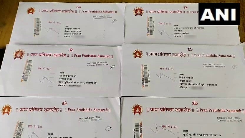 <div class="paragraphs"><p>Ram mandir&nbsp;'Pran Pratistha' invitation cards.</p></div>