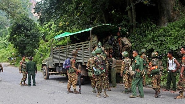 <div class="paragraphs"><p>Representative photo of Myanmar soldiers queuing to climb into a vehicle. </p></div>