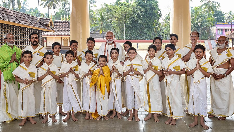 <div class="paragraphs"><p>Prime Minister Narendra Modi during a visit at Triprayar Sree Ramaswamy Temple, in Thrissur district, Kerala.&nbsp;</p></div>