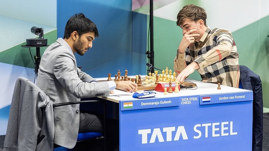 <div class="paragraphs"><p>Grandmaster D Gukesh scored his second victory on the trot at the expense of Jorden Van Foreest of Holland.</p></div>