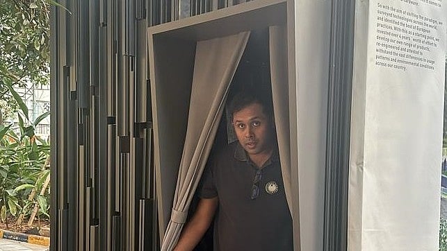 An installation titled 'Profile of a city with Moon & Baker'.