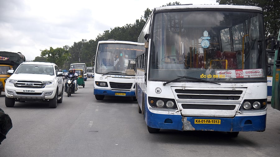 <div class="paragraphs"><p>BMTC buses seen</p></div>