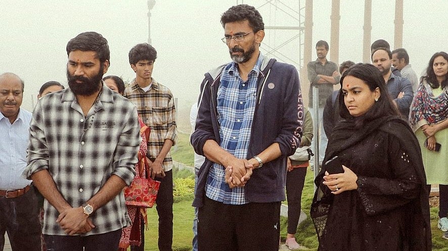 <div class="paragraphs"><p>Dhanush with director Sekhar Kammula during the movie pooja.</p></div>