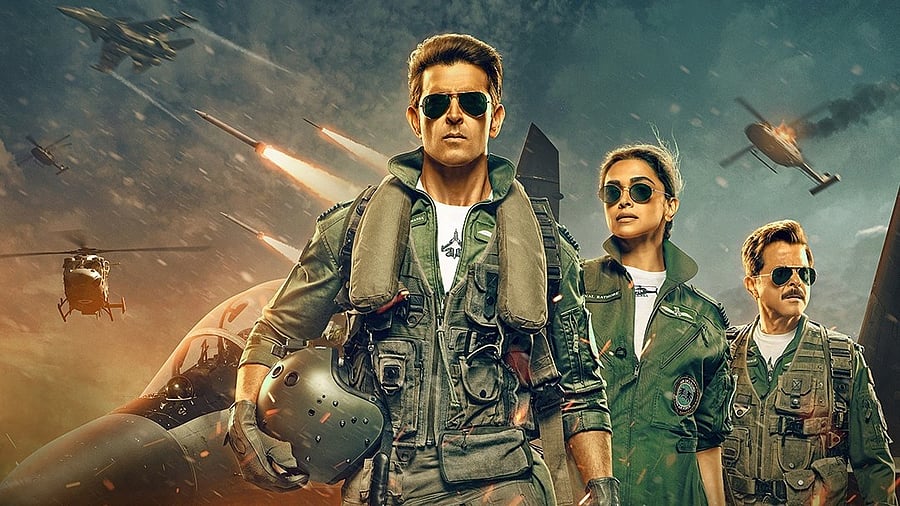 <div class="paragraphs"><p>A poster of <em>Fighter</em> featuring Hrithik Roshan, Deepika Padukone and Anil Kapoor.</p></div>