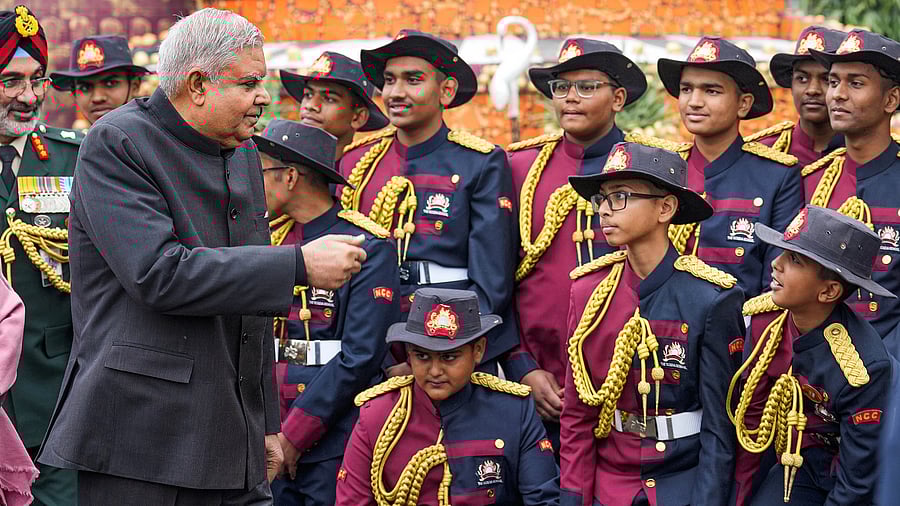 <div class="paragraphs"><p> Vice President Jagdeep Dhankar at the NCC Republic Day Camp 2024, in New Delhi, Friday, January 5, 2024.</p></div>
