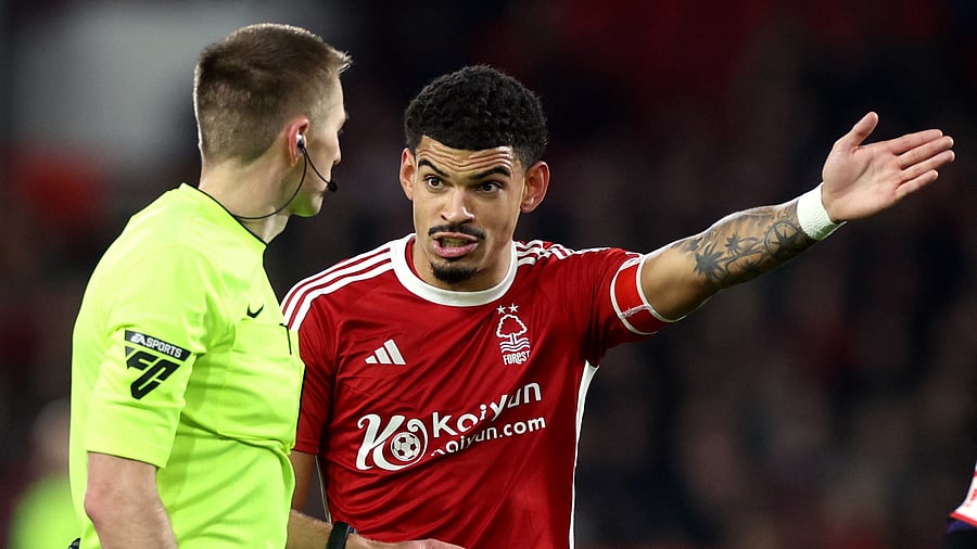 <div class="paragraphs"><p>Nottingham Forest's Morgan Gibbs-White remonstrates with referee Michael Salisbury during the former's FA Cup match against Bristol City.</p></div>