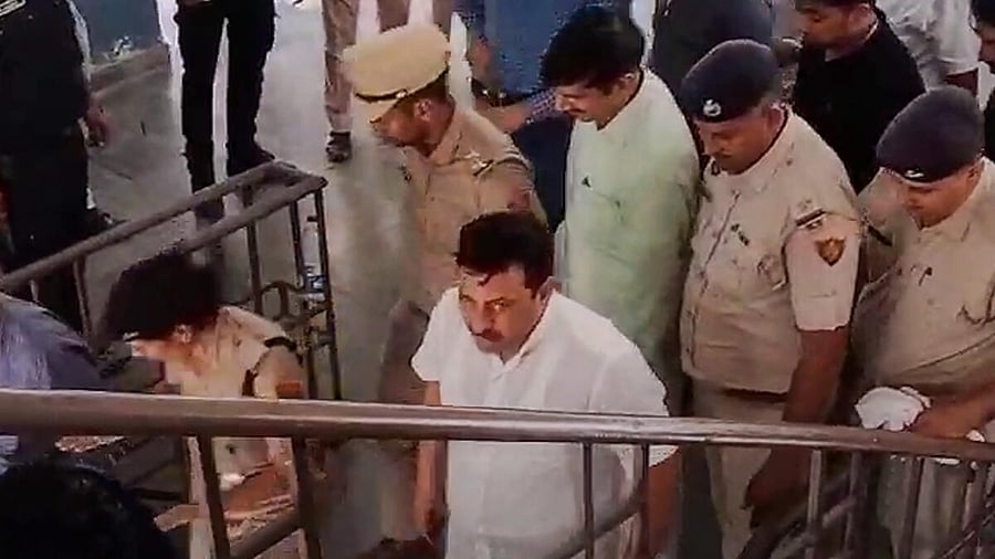 <div class="paragraphs"><p>Congress MLA Mamman Khan being produced in a court in connection with the Nuh violence case, in Nuh district.</p></div>