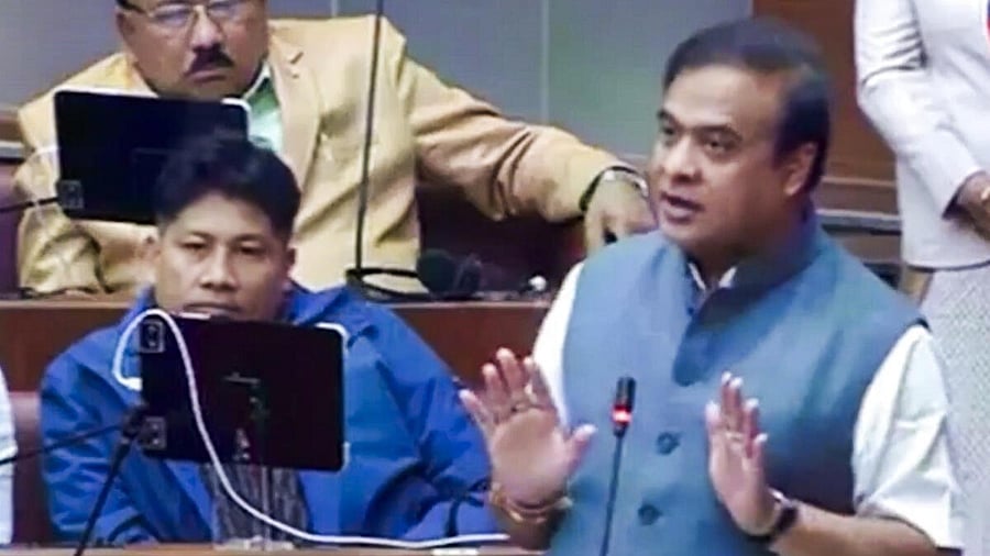 <div class="paragraphs"><p>Assam CM Himanta Biswa Sarma speaks in the Assam Assembly. </p></div>