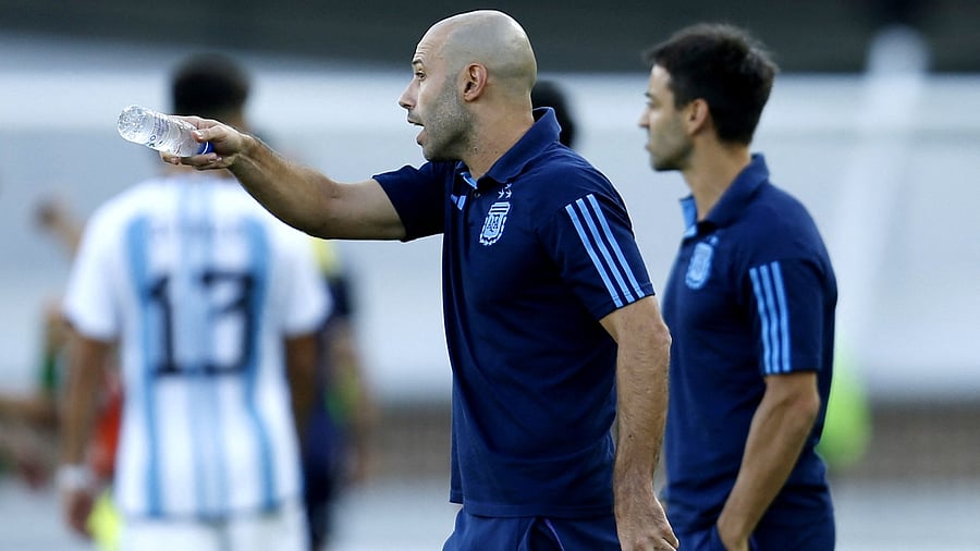 <div class="paragraphs"><p>Argentina coach Javier Mascherano gestures during the tie against Brazil.</p></div>