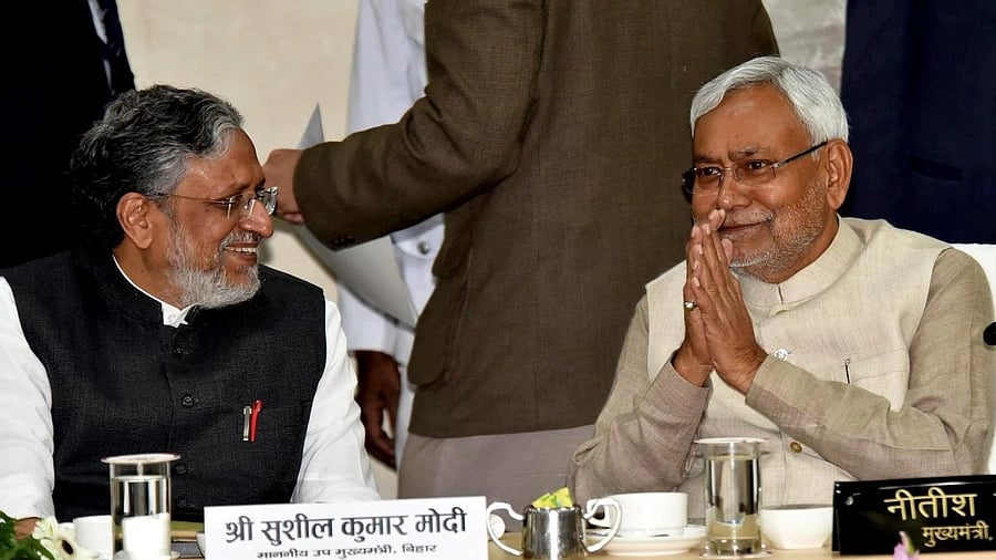 <div class="paragraphs"><p>Bihar CM Nitish Kumar and BJP MP Sushil Kumar Modi. </p></div>