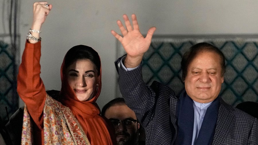 <div class="paragraphs"><p>Former Prime Minister Nawaz Sharif, right,  and daughter Maryam Nawaz.</p></div>