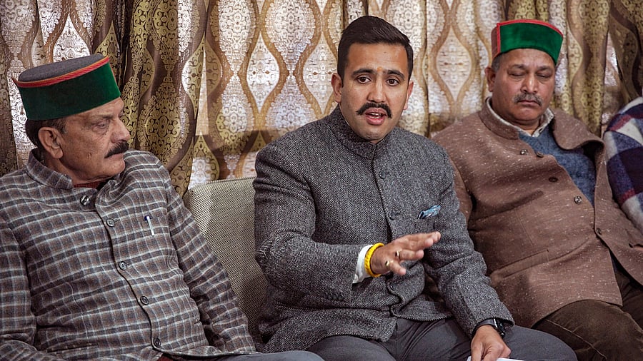 <div class="paragraphs"><p>Congress MLA Vikramaditya Singh addresses a press conference, in Shimla, on Wednesday.</p></div>