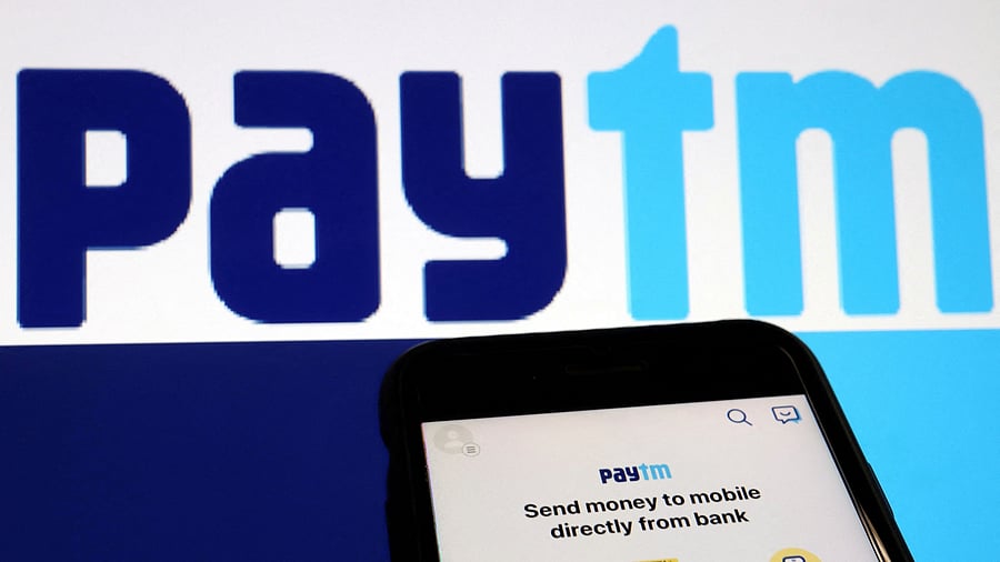 <div class="paragraphs"><p>The interface of Indian payments app Paytm is seen in front of its logo displayed in this illustration picture.</p></div>