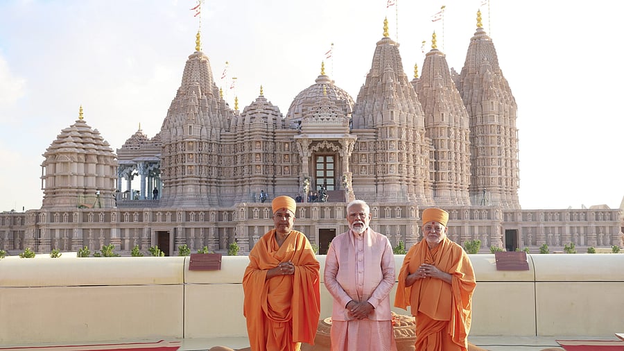 <div class="paragraphs"><p>Prime Minister Narendra Modi during the inauguration of the BAPS Hindu Mandir, in Abu Dhabi, UAE, on February 14.</p></div>