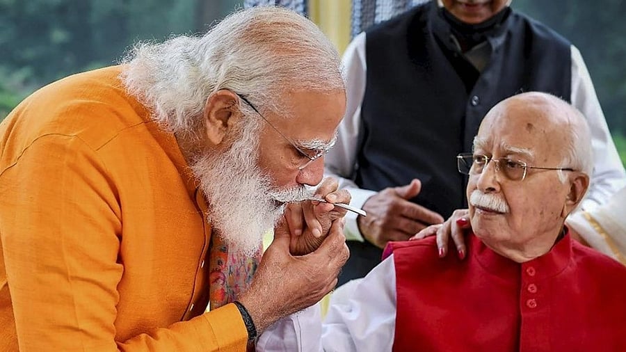 <div class="paragraphs"><p>"Advani continuously fought to get democracy out of one party's grasp and guided everyone" PM Modi said.</p></div>