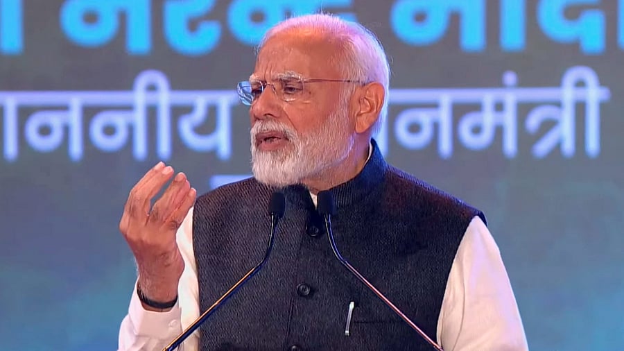 <div class="paragraphs"><p>Prime Minister Narendra Modi speaks during the inauguration &amp; foundation stone laying ceremony of multiple key initiatives for cooperative sector, in New Delhi, Saturday, Feb. 24, 2024.</p></div>