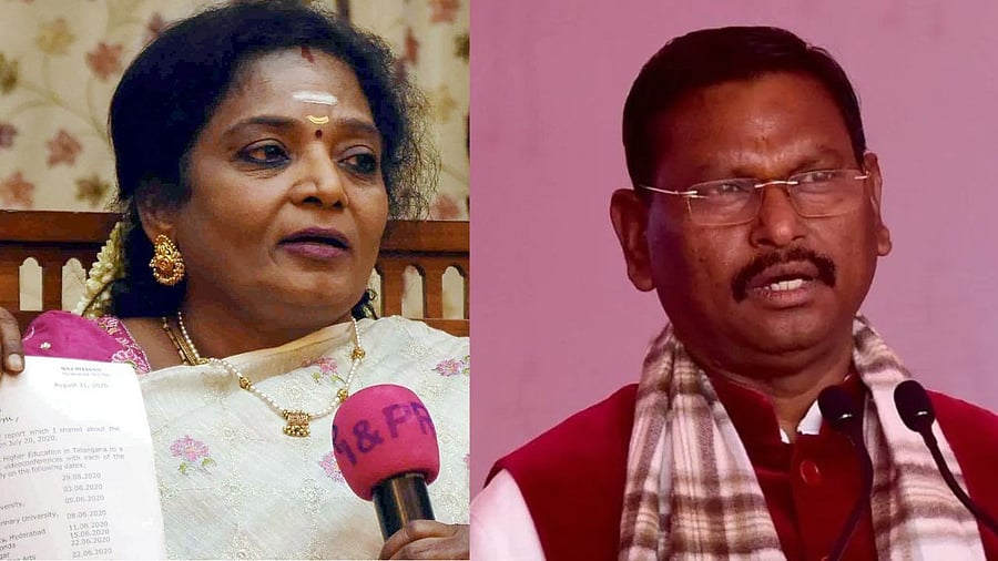 <div class="paragraphs"><p>Telangana Governor Tamilisai Soundararajan, Union Tribal Affairs Minister Arjun Munda.</p></div>