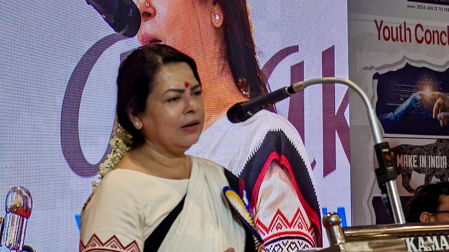 <div class="paragraphs"><p>Meenakshi Lekhi at the Youth Conclave 2024  in Kozhikode.</p></div>