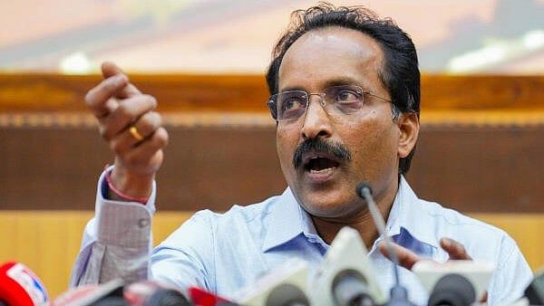 <div class="paragraphs"><p>ISRO Chairman S Somanath addresses a press conference after the successful launch of its next generation weather observation satellite INSAT-3DS onboard a GSLV rocket into a precise orbit, in Sriharikota, Saturday, Feb 17.</p></div>