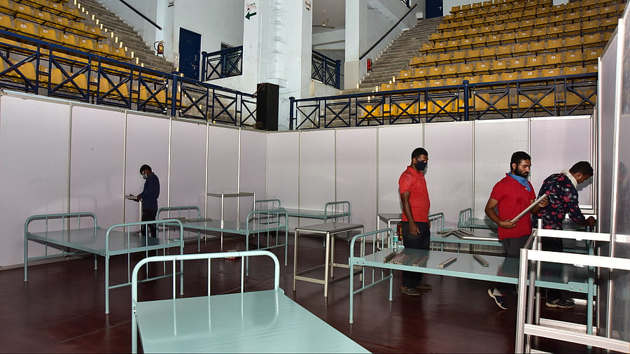 <div class="paragraphs"><p>The Covid Care Centre at the Koramangala Indoor Stadium. </p></div>