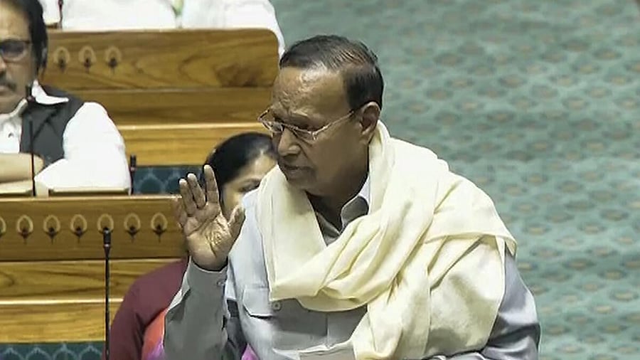 <div class="paragraphs"><p>DMK MP T R Baalu speaks in the Lok Sabha.</p></div>