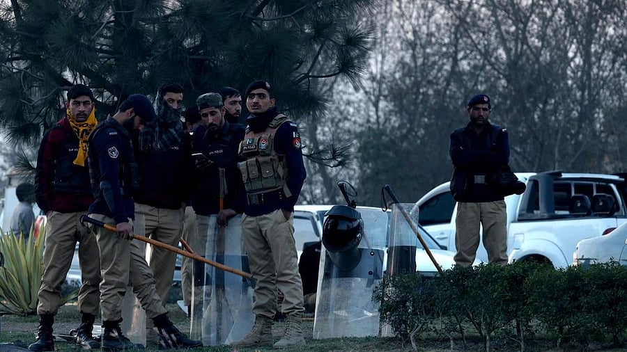 <div class="paragraphs"><p>There was a surge in attacks targeting contesting candidates and offices of the election commission in Sindh and Balochistan province. (Representative image showing Pakistan cops)</p></div>