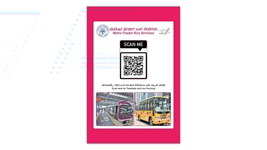 <div class="paragraphs"><p>The&nbsp;Bengaluru&nbsp;Metropolitan Transport Corporation (BMTC) has introduced&nbsp;QR code services at 40 metro stations that passengers can scan to get&nbsp;information about feeder buses, including their timings, live-tracking and so on. </p></div>