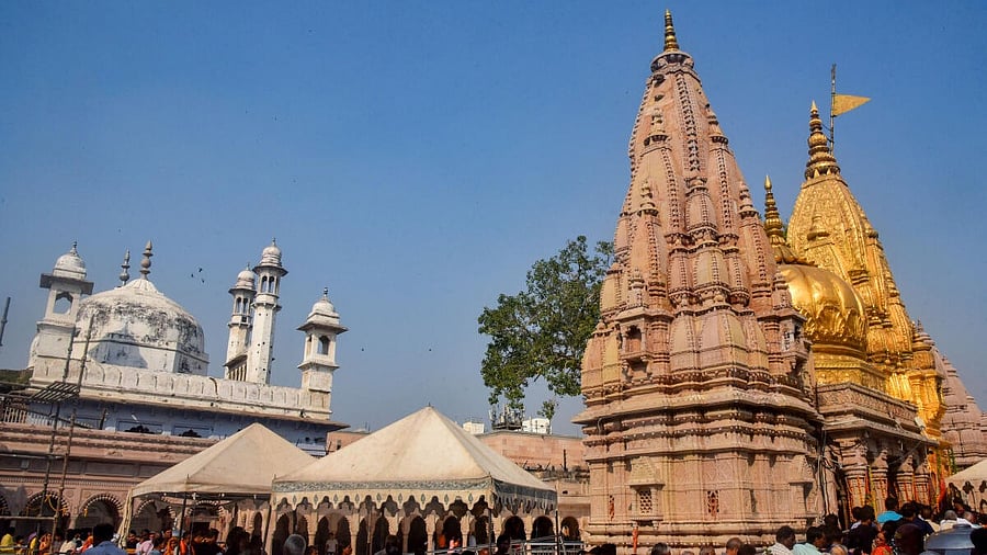 <div class="paragraphs"><p>The Gyanvapi Mosque complex as seen from the Kashi Vishwanath Temple.</p></div>