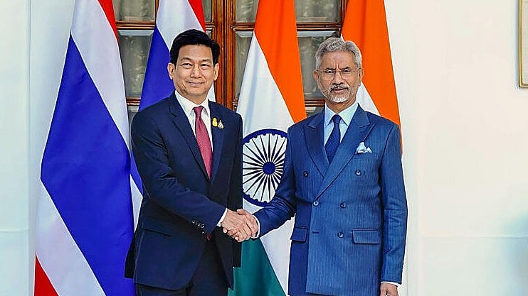 <div class="paragraphs"><p>External Affairs Minister S Jaishankar with Thailand's Deputy Prime Minister and Minister of Foreign Affairs Parnpree Bahiddha-Nukara prior to a meeting in New Delhi.</p></div>