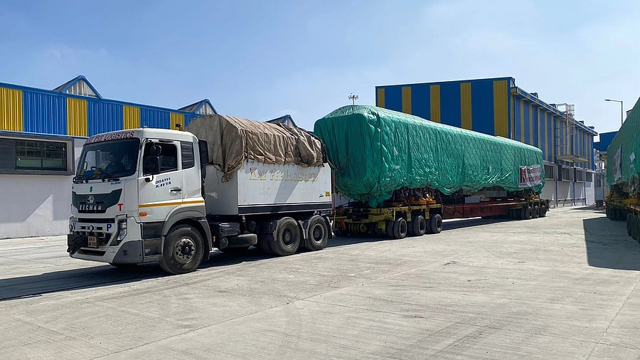 <div class="paragraphs"><p>One of the six coaches of the prototype train at Hebbagodi metro depot on Wednesday. </p></div>