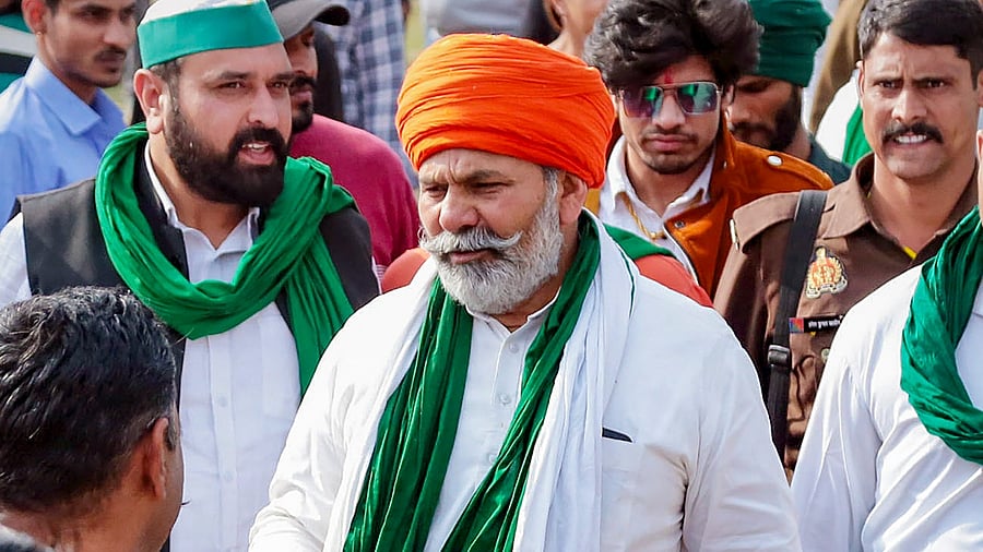 <div class="paragraphs"><p>Ghaziabad: Farmer leader Rakesh Tikait during 'Kisan Mazdoor Mahila Mahapanchayat', in Ghaziabad, Monday, Feb 19, 2024</p></div>