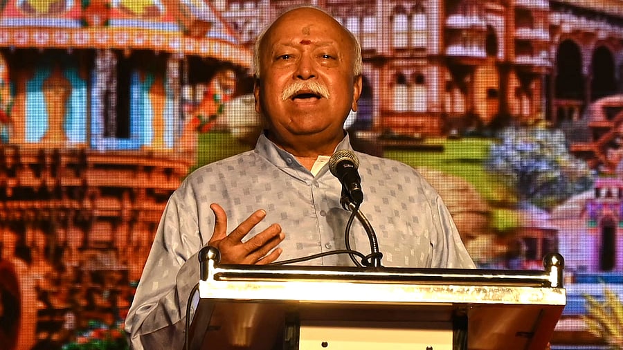<div class="paragraphs"><p>RSS chief Mohan Bhagwat in Bengaluru on Sunday. DH PHOTO/PUSHKAR V</p></div>