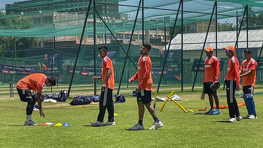 <div class="paragraphs"><p>Indian team during a practice session during ICC Under-19 Cricket World Cup in Benoni, South Africa.</p></div>