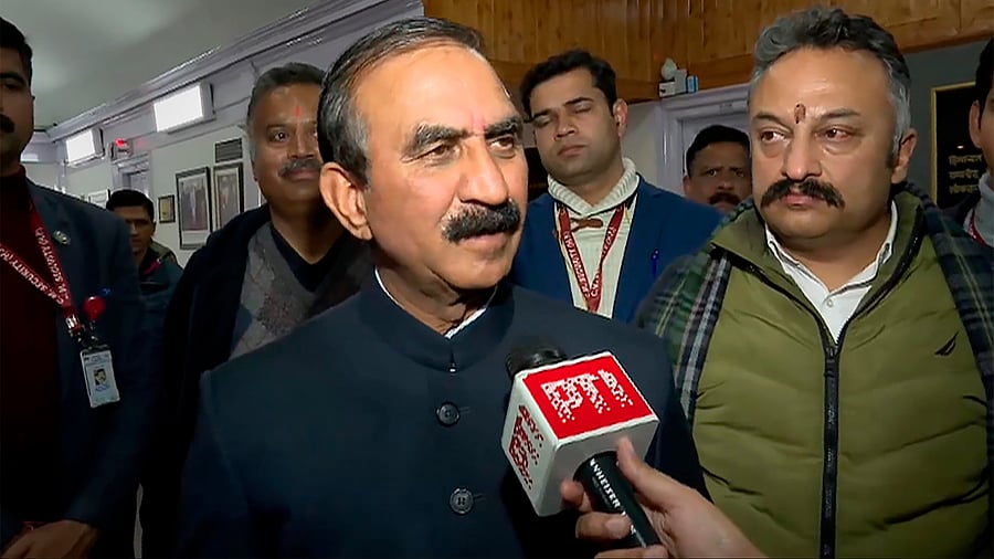 <div class="paragraphs"><p>Himachal Pradesh Chief Minister Sukhvinder Singh Sukhu speaks to the media amid dramatic developments that included the resignation of minister Vikramaditya Singh and the suspension of 15 BJP MLAs by the Speaker a day after cross-voting by six Congress MLAs in the Rajya Sabha election, in Shimla, Wednesday, Feb. 28, 2024.</p></div>