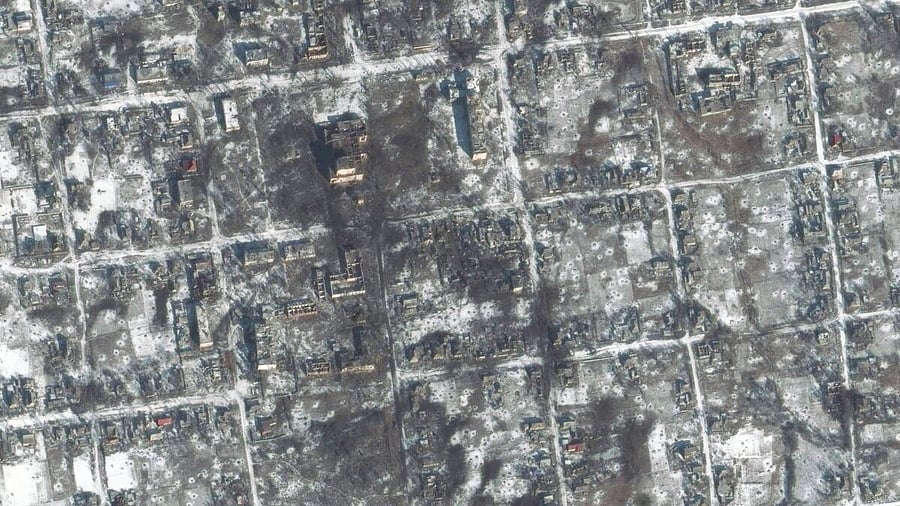 <div class="paragraphs"><p>A satellite image shows an overview of Petrivka following artillery shelling, amid Russia's attack on Ukraine, in Donetsk region, Ukraine, February 10, 2023.</p></div>