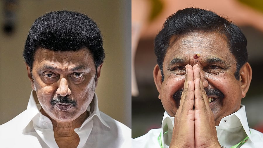 <div class="paragraphs"><p>DMK cheif M K Stalin (left) and AIADMK leader Edappadi K Palaniswami.</p></div>