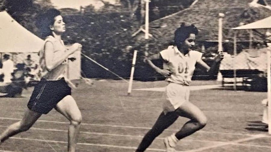 Karnataka's Deanna Syme Tewari (right) was a well-known sprinter and long jumper in the country during the late 1950s through early 1960s. 