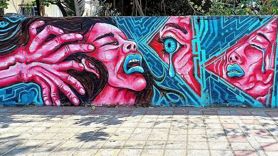 One of the three graffiti paintings drawn as part of the project. 