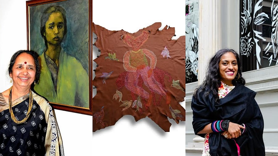 <div class="paragraphs"><p>Shobha Broota (R), Debashish Paul (C), Chitra Ganesh (L)</p></div>