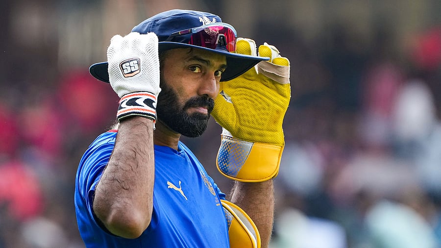 <div class="paragraphs"><p>Bengaluru: Royal Challengers Bangalore player Dinesh Karthik during a training session ahead of the Indian Premier League (IPL) 2024 cricket tournament, at M. Chinnaswamy Stadium in Bengaluru, Tuesday, March 19, 2024. </p></div>