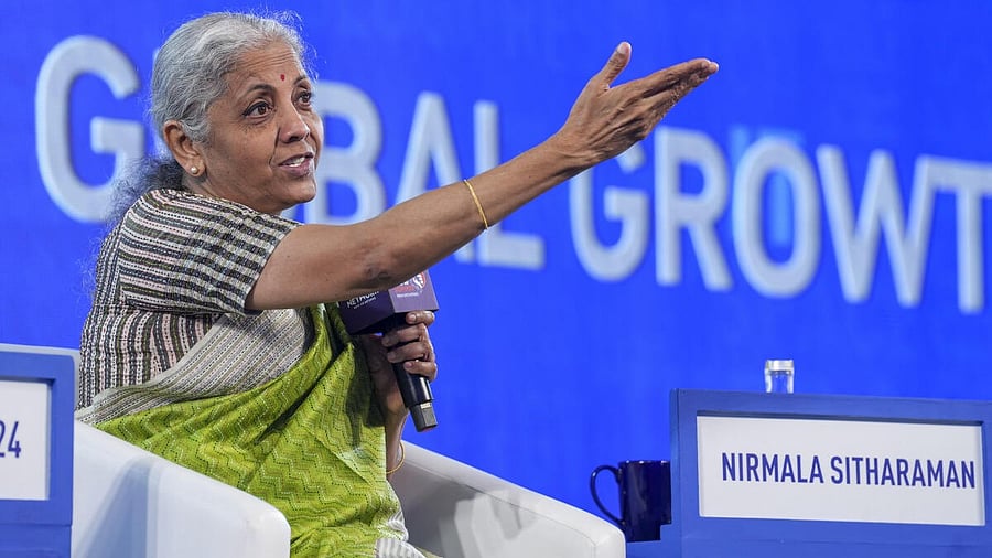 <div class="paragraphs"><p>Union Finance Minister Nirmala Sitharaman addresses the ‘Times Now Summit 2024’, in New Delhi, Wednesday, March 27, 2024.</p></div>