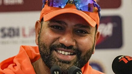 <div class="paragraphs"><p>India's captain Rohit Sharma gestures during the pre-match press conference ahead of the fifth Test cricket match against England in Dharamshala.</p></div>