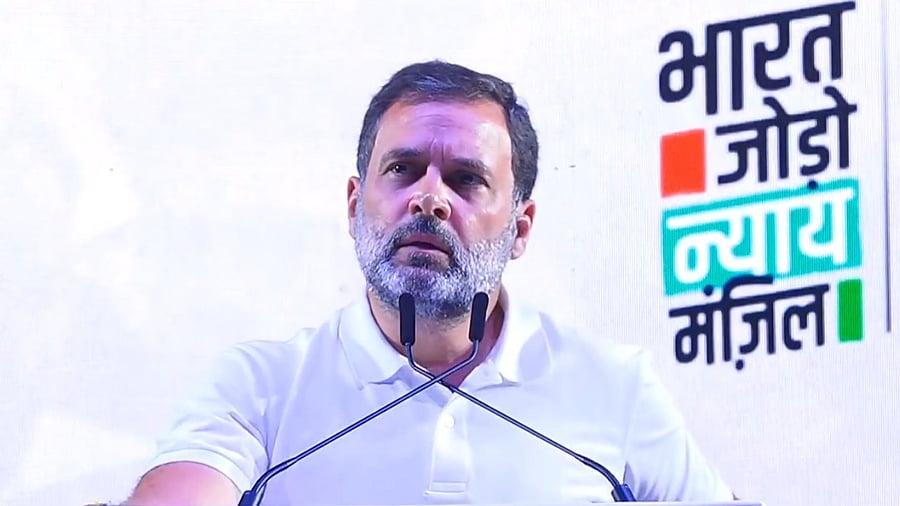 <div class="paragraphs"><p>Rahul Gandhi at I.N.D.I.A. rally in Mumbai.&nbsp;</p></div>