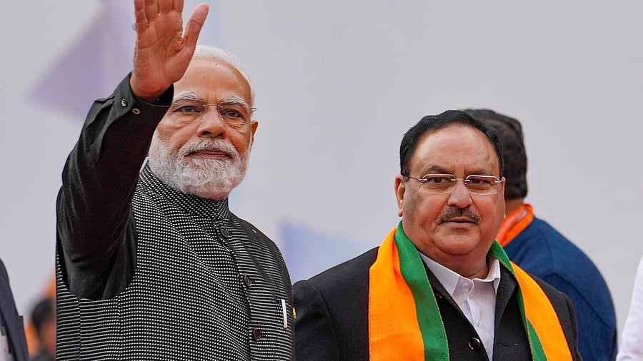 <div class="paragraphs"><p>File photo of&nbsp;Prime Minister Narendra Modi with BJP National President J P Nadda.</p></div>